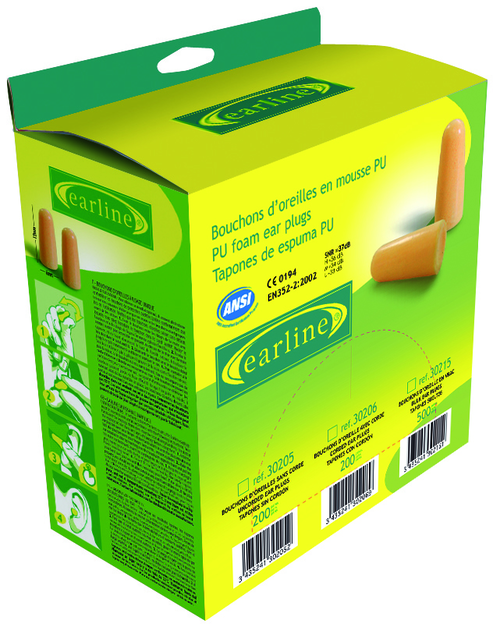 Bouchons antibruit PU (boite de 500 paires) - réf. 30215