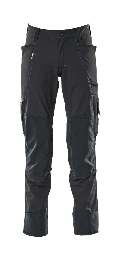 Pantalon, poches genouillères, stretch  ADVANCED  - réf.  17179 - marine