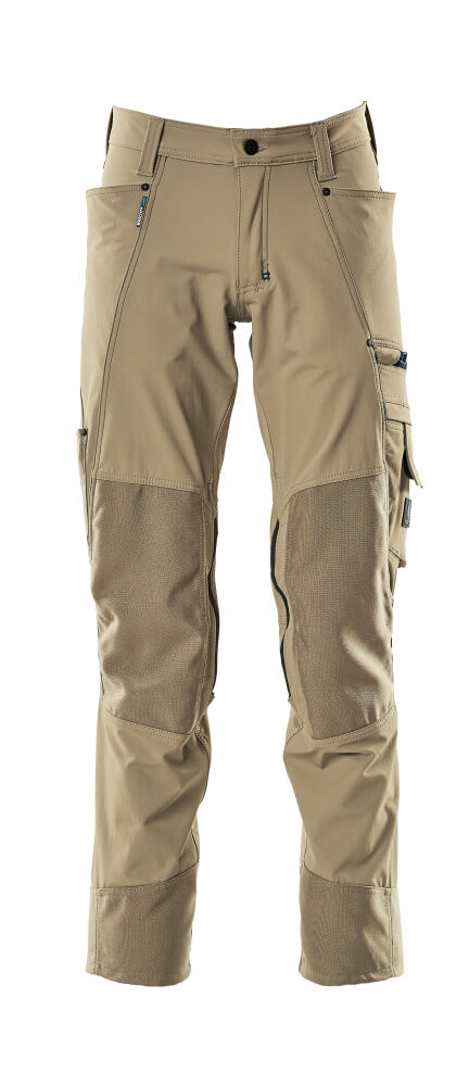 Pantalon, poches genouillères, stretch  ADVANCED  - réf.  17179 - beige