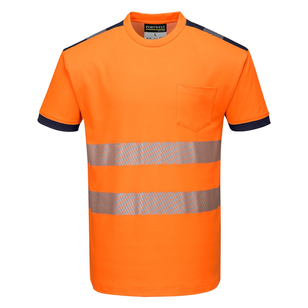 T-Shirt HV PW3 orange noir  - réf.  T181