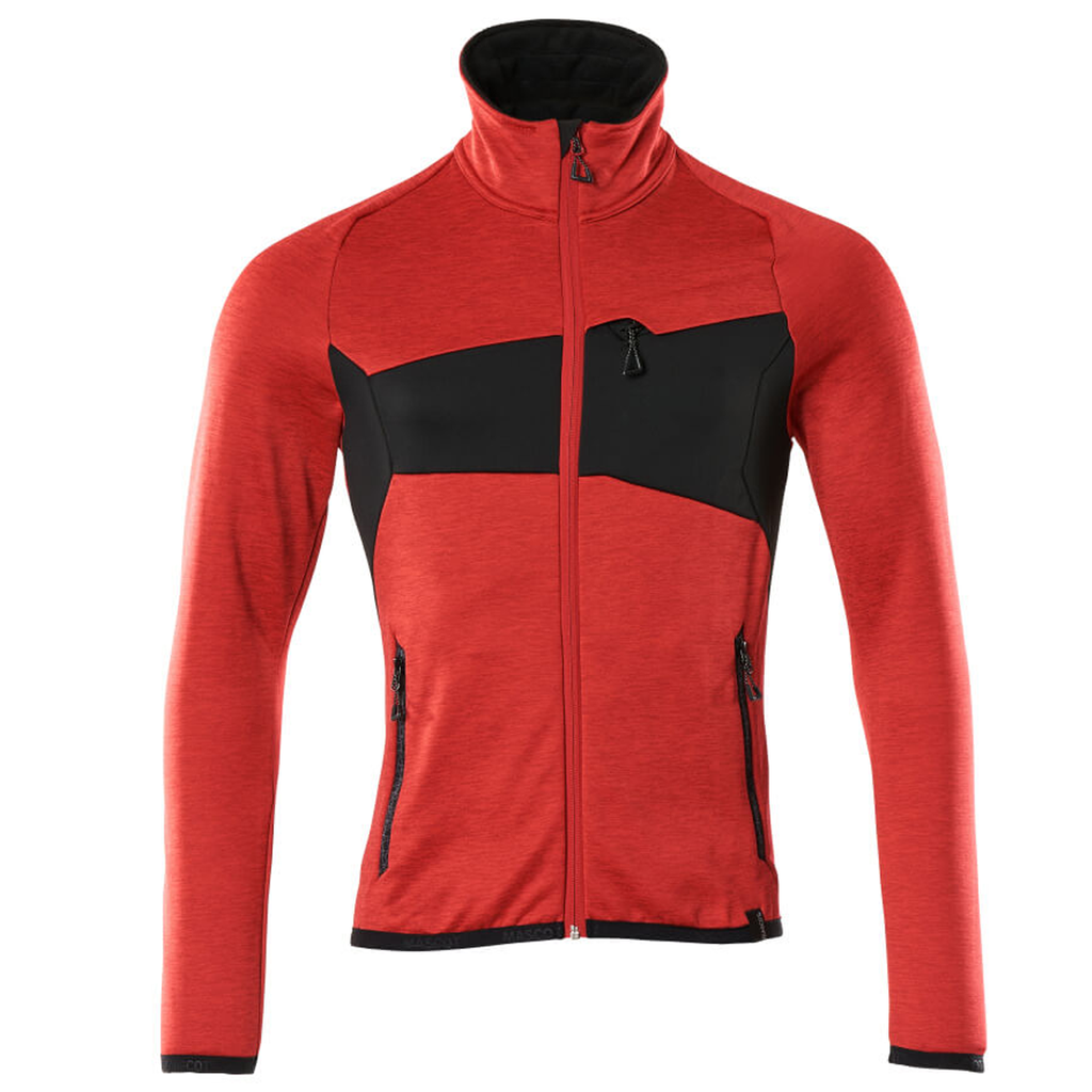 Pull en polaire avec fermeture zippée  ACCELERATE  - réf.  18103 (gris / noir, XS)