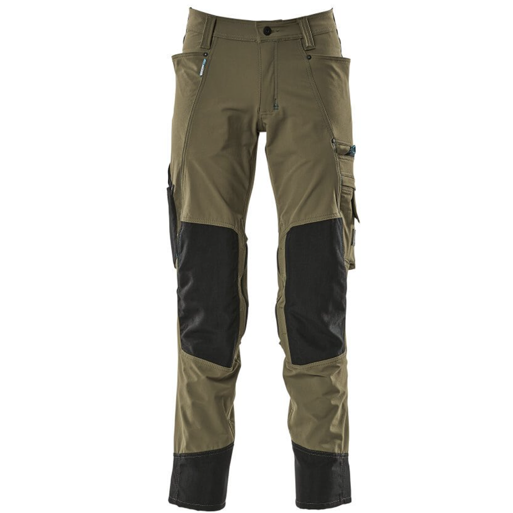 Pantalon, poches genouillères, stretch entrejambe 82 - réf.  17179 (Noir, C42)