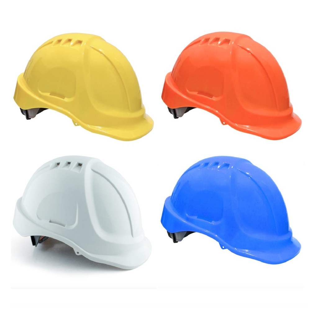 Casque ventilé en ABS avec harnais textile - réf. HD7V (Blanc)