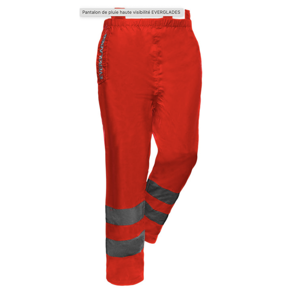 Pantalon de pluie EVERGLADES HV - ref. PANTAEVERG1JF (rouge fluo, S)